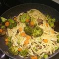 El cooksnap de Anye Melchor cuando hizo Noodles con brócoli, champiñón y zanahoria.