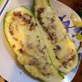El cooksnap de Claudia García cuando hizo Calabacitas rellenas de carne, y mozzarella.
