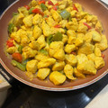 El cooksnap de Eduardo Agudo Alba cuando hizo Pinchitos de pollo con cebolla y tomatitos cherry.
