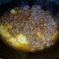 El cooksnap de Miica Moreno cuando hizo Polenta con salsa Bologñesa.