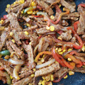 El cooksnap de Diego cuando hizo Tiras de Bistec con poblano.