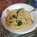 Tameke Dock's cooksnap of when they made Shrimp Scampi.