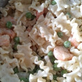 El cooksnap de Carmeta cuando hizo Tallarines con gambas y guisantes.
