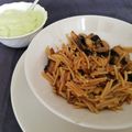 El cooksnap de Cristina cuando hizo Fideos con setas y crema de aguacate y albahaca.