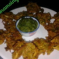 Poonam Singh's cooksnap of when they made Kanda bhaji.