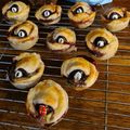 Duygu's cooksnap of when they made Halloween Cherry 'Eye' Pies.