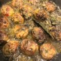 El cooksnap de Rorojano cuando hizo Albóndigas de pollo y pimientos en salsa de champiñón.