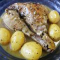 El cooksnap de Isabel García cuando hizo Muslos de pollo a la naranja con patatas asadas.
