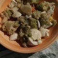 El cooksnap de Isabel Marcos Martin cuando hizo Romanescu, huevo duro, palitos de surimi con vinagreta.
