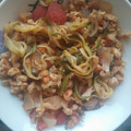 El cooksnap de Agata cuando hizo Soja texturizada con tomate y cebolla.