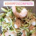El cooksnap de Dru Martinez cuando hizo Camarones Scampi con fideos de calabacita.