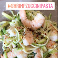 El cooksnap de Dru Martinez cuando hizo Camarones Scampi con fideos de calabacita.