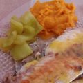 Cooksnap από Strata Al. στη συνταγή Φιλέτο τσιπούρας με τσιπς καρότου, πουρέ πατάτας και βινεγκρέτ μουστάρδας