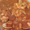 El cooksnap de Sandra cuando hizo Fabes/Judiones con almejas y rape.