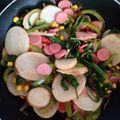 El cooksnap de Mayra Lizeth cuando hizo Espinacas con Papa y salchicas al curry..