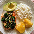 El cooksnap de Tomás cuando hizo Salmón a la plancha.