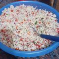 El cooksnap de Gime Maza cuando hizo Ensalada con cous-cous y langostinos.