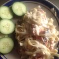 El cooksnap de Ale Quiroz cuando hizo Salmón al horno con salsa cremosa de queso azúl.