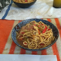 El cooksnap de Juanillo cuando hizo Fideos chinos con pollo y verduras.