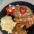 El cooksnap de Aris Portes cuando hizo Moro de guandules Dominicano.