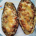 El cooksnap de Antonio Lorente cuando hizo Berenjenas rellenas de pollo, jamón y salchichas al horno.