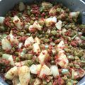 El cooksnap de julio cuando hizo Papas con chorizo y nopales.