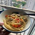 Cooksnap dari Yuly untuk resep Spaghetti Aglio Olio Pedas Wangi Daun Jeruk Andalan Keluarga😍