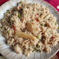 Kiran Asghar's cooksnap of when they made Vegetable Pulao💚💛💚.