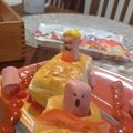 El cooksnap de Cindy Salazar cuando hizo Carritos de pan con salchicha para niños.