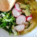 El cooksnap de Bibi García cuando hizo Pozole verde de pollo.