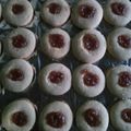El cooksnap de Natalia Aparicio cuando hizo Ojitos de buey de frutilla.