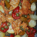 El cooksnap de Betsy Curbelo cuando hizo Pechugas de pollo con vegetales al horno.