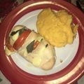 El cooksnap de Abril Greder cuando hizo Pechuga caprese con puré mixto.