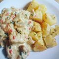 El cooksnap de Cinthia Fernandez cuando hizo Pollo con salsa crema de champiñones.