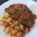 El cooksnap de Mariela S. Albornoz cuando hizo Pollo arvejado acompañado de papas con cáscaras.