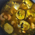 El cooksnap de Gaby Galdeano Lopez cuando hizo Merluza a la vasca con langostinos.