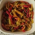 El cooksnap de Vane cuando hizo Pimiento verde italiano con pimiento rojo huevos fritos.
