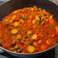 jo's cooksnap of when they made Pork ragout with paprika and green olives.