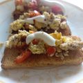Debjani Ganguli's cooksnap of when they made চিলি পনির এন্ড এগ স্যান্ডউইচ (chili paneer and egg sandwich recipe in Bengali).