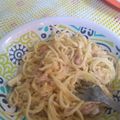 El cooksnap de Tatiana Luna Arce cuando hizo Espaguetis con Pollo y Crema de Leche.