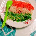 Naushaba Parveen का कुकस्नैप जब उन्होंने तिरंगा मीठा जर्दा (tiranga meetha zarda recipe in Hindi) बनाया था।