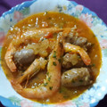 El cooksnap de Luz cuando hizo Suquet de Salchichas con Gambas.