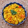 Madhu Bindra's cooksnap of when they made Kanda Pohe.