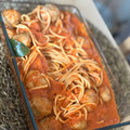 El cooksnap de Sarita Rodríguez Santos cuando hizo Espaguetis integrales con albóndigas en salsa.