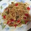 El cooksnap de Lucas Crm cuando hizo Espaguetis integrales con verduras y salsa de soja.