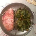 El cooksnap de Cesar Lorenzo cuando hizo Acelgas salteadas con calabaza y pasas.