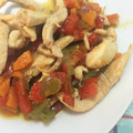 El cooksnap de Marieta cuando hizo Pechuga con pimiento rojo.