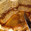El cooksnap de Lore Saromé cuando hizo Torta - budín de banana con crema de dulce de leche y cacao.