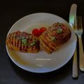 Madhumita Bishnu's cooksnap of when they made Hasselback potatoes with bacon.