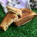 El cooksnap de Irama cuando hizo Sándwich mixto con salsa de pesto.